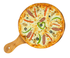 pizza napolitana, en traditionell italiensk pizza med äkta skivad png
