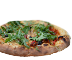 köstlich Margherita Pizza auf transparent Hintergrund. frisch hausgemacht Italienisch Margherita Pizza mit Büffel Mozzarella und Basilikum. neapolitanisch Pizza mit Gewürze, Tomaten und Mozzarella Käse. png