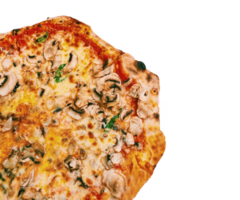 Pizza mit Käse isoliert auf transparent Hintergrund. Margherita Pizza. frisch hausgemacht Italienisch Margherita Pizza mit Büffel Mozzarella und Basilikum. neapolitanisch Pizza mit Gewürze, Tomaten png