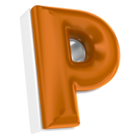 P Font Chocolate 3D Render png