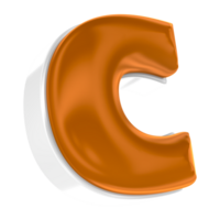 Chocolate alphabet font c 3d render png