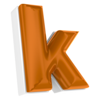 Chocolate alphabet font k 3d render png