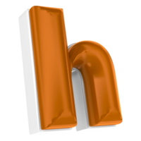 Chocolate alphabet font h 3d render png