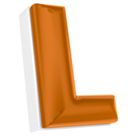 L Font Chocolate 3D Render png