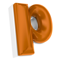 Chocolate alphabet font p 3d render png