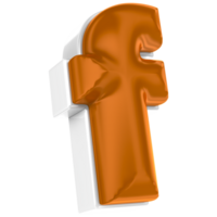 Chocolate alphabet font f 3d render png