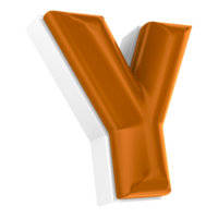 Y Font Chocolate 3D Render png