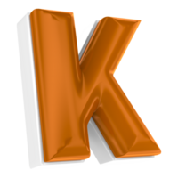 K Font Chocolate 3D Render png
