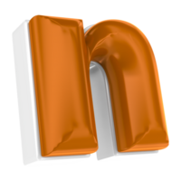 Chocolate alphabet font n 3d render png