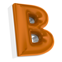 B Font Chocolate 3D Render png