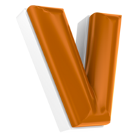 V Font Chocolate 3D Render png