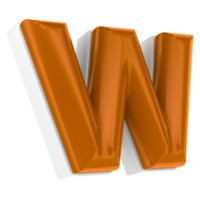 W Font Chocolate 3D Render png