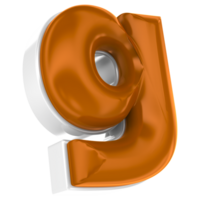 Chocolate alphabet font g 3d render png