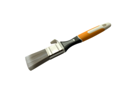 Paint brush top view closeup, clean new cutout working tool for house renovation, isolated with clipping path object for making repair works png