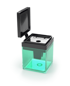 sharpener with green case and insulated black plastic for scene creation png