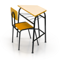 amarillo diseño colegio escritorio y silla para niños en el salón de clases png