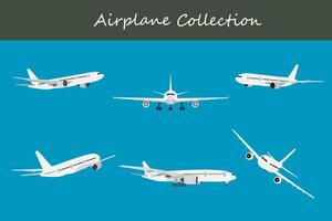 airplane collection. airplane in different poses. vector