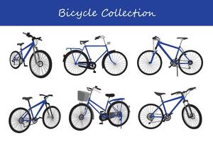 bicycle collection. bicycle in different poses vector
