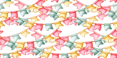 flaggor av gul, röd och grön färger, krans på en rep mönster vattenfärg illustration. isolerat från bakgrund för universell använda sig av i hälsningar, inbjudningar, dekor och reklam. png