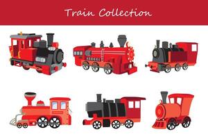 train collection. train in different poses. vector