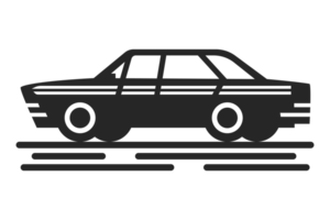 black classic sedan car icon png
