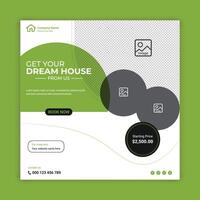 Real estate home sale social media post design, modern elegant home sale web banner template design vector