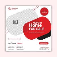 Real estate home sale social media post design, modern elegant home sale web banner template design vector