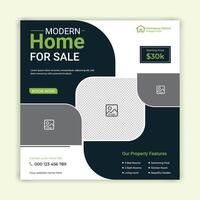 Real estate home sale social media post design, modern elegant home sale web banner template design vector