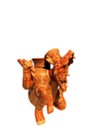 Mixtec style polychrome with elaborate painted white on red designs from El Chanal, Colima, Mexico is a spouted vessel in the form of a crouching, masked figure of a shaman impersonating a rain god. png