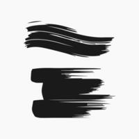 Black paint brush stroke, ink splatter and artistic design elements. Dirty watercolor texture, box, frame, grunge background, splash or creative shape for social media. Abstract drawing. vector