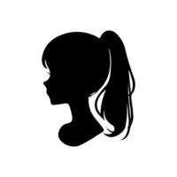 pelo estilo mujer silueta ilustración vector