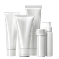 White Cosmetic Tube Packaging on Transparent Cutout png