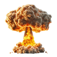 Mushroom Cloud from Nuclear Explosion on Transparent Background png