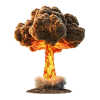 Mushroom Cloud from Nuclear Explosion on Clear Background png