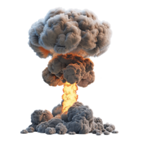 nuklear Explosion mit Pilz Wolke auf transparent Hintergrund png