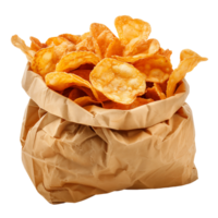 Isolated Bag of Chips on Clear Background png