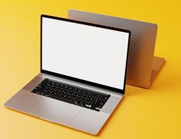 Laptop screen display mockup photo