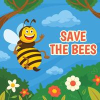 Campaign Of Save The Bees vector