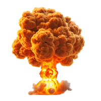 Nuclear Explosion with Mushroom Cloud Isolated on Clear Background png