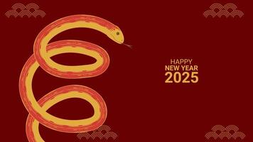 año de serpiente. contento chino nuevo años víspera 2025. lunar calendario. asiático estilo. bandera modelo tarjeta postal póster web diseño. ilustración vector