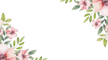 dekorativ Aquarell Blume und Blätter Rahmen Hintergrund png