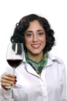 female sommelier posing for the camera while enjoying a red wine png
