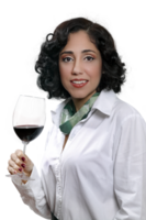 female sommelier posing for the camera while enjoying a red wine png