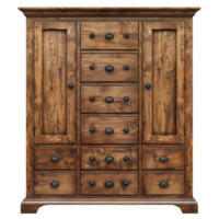 Brown Wooden Wardrobe isolated on transparent background png