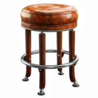 High wooden bar stool on transparent background png