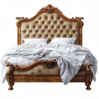 Luxury modern bed isolated on transparent background png