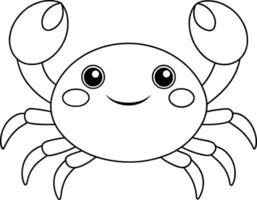 Simple Crab Coloring Page for Kids - Cute and Easy vector