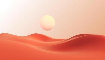 desert landscape with sunset. Minimalistic background. vector