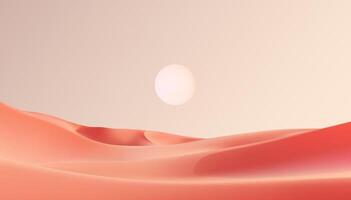 desert landscape with sunset. Minimalistic background. vector