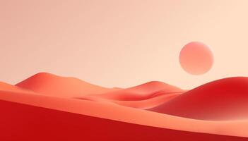 desert landscape with sunset. Minimalistic background. vector